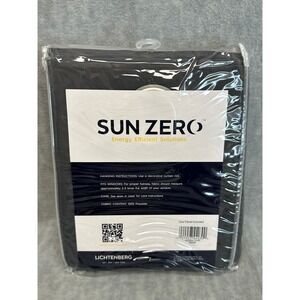 Sun Zero Lichtenberg Curtain Panel Gray Silver Grommet New Blackout Curtain‎ One